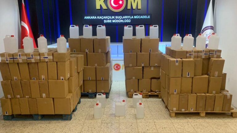 Ankara’da 3 ton etil alkol ele geçirildi