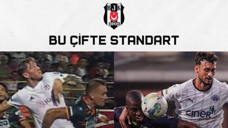 Beşiktaş’ın Fenerbahçe maçı sonrası ‘çifte standart’ tepkisi